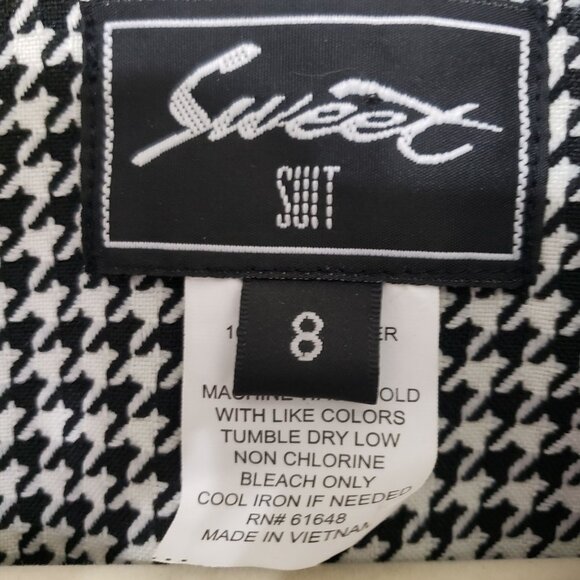 Sweet Suit Womens Hounds Tooth Blazer Jacket Shoulder Pads Size 8 - Picture 3 of 6